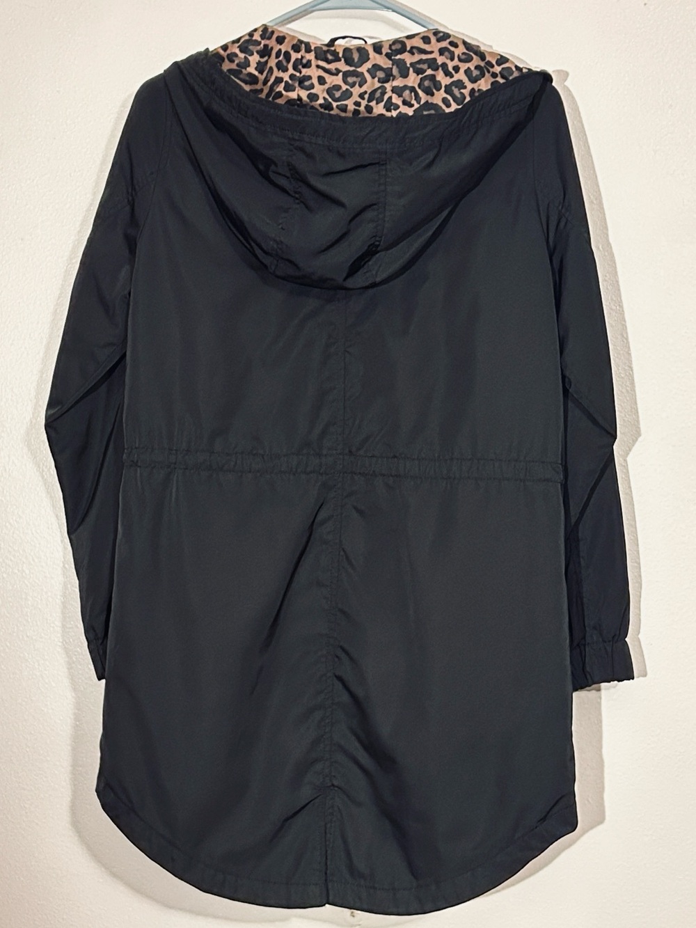 Time and Tru Black Hooded Rain Jacket - Picture 3 of 8